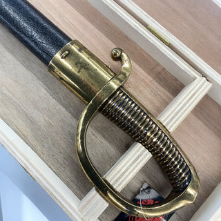Vintage Sabreersabel Napoleon met standaard in Luxe kist - Champagnesabres.eu